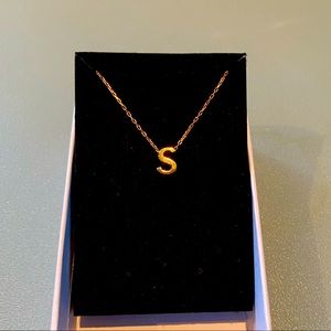 Rose gold initial “S” necklace
